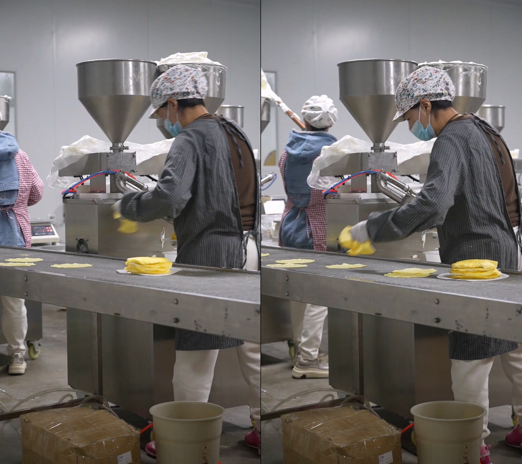 榴莲千层制作现场制作视频工厂视频