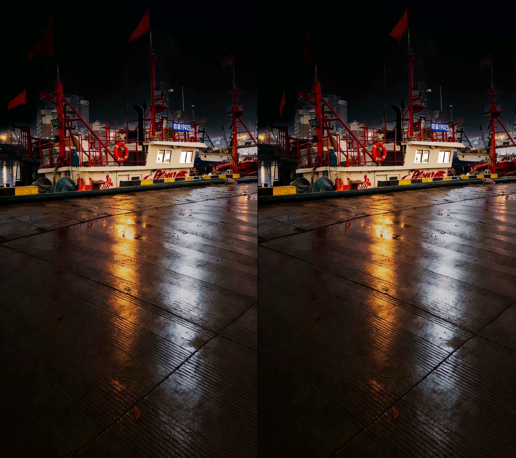 夜晚码头渔船直播背景