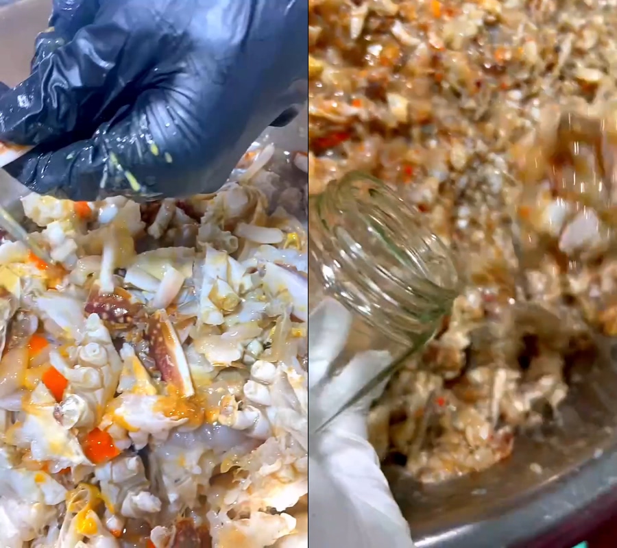 蟹膏蟹黄蟹糊红膏呛蟹梭子蟹酱