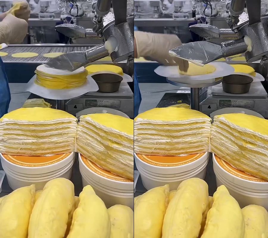 榴莲千层工厂制作直播视频